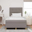 LED Box Spring Bed med hovedgærde Gråbrun 120 x 190 cm Stof