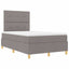 LED Box Spring Bed med hovedgærde Gråbrun 120 x 190 cm Stof
