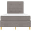 LED Box Spring Bed med pude Gråbrun 120 x 200 cm Stof