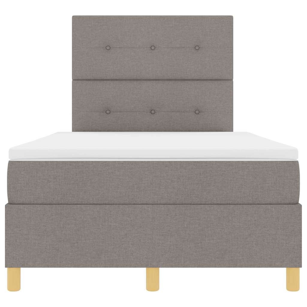LED Box Spring Bed med pude Gråbrun 120 x 200 cm Stof