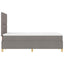 LED Box Spring Bed med pude Gråbrun 120 x 200 cm Stof
