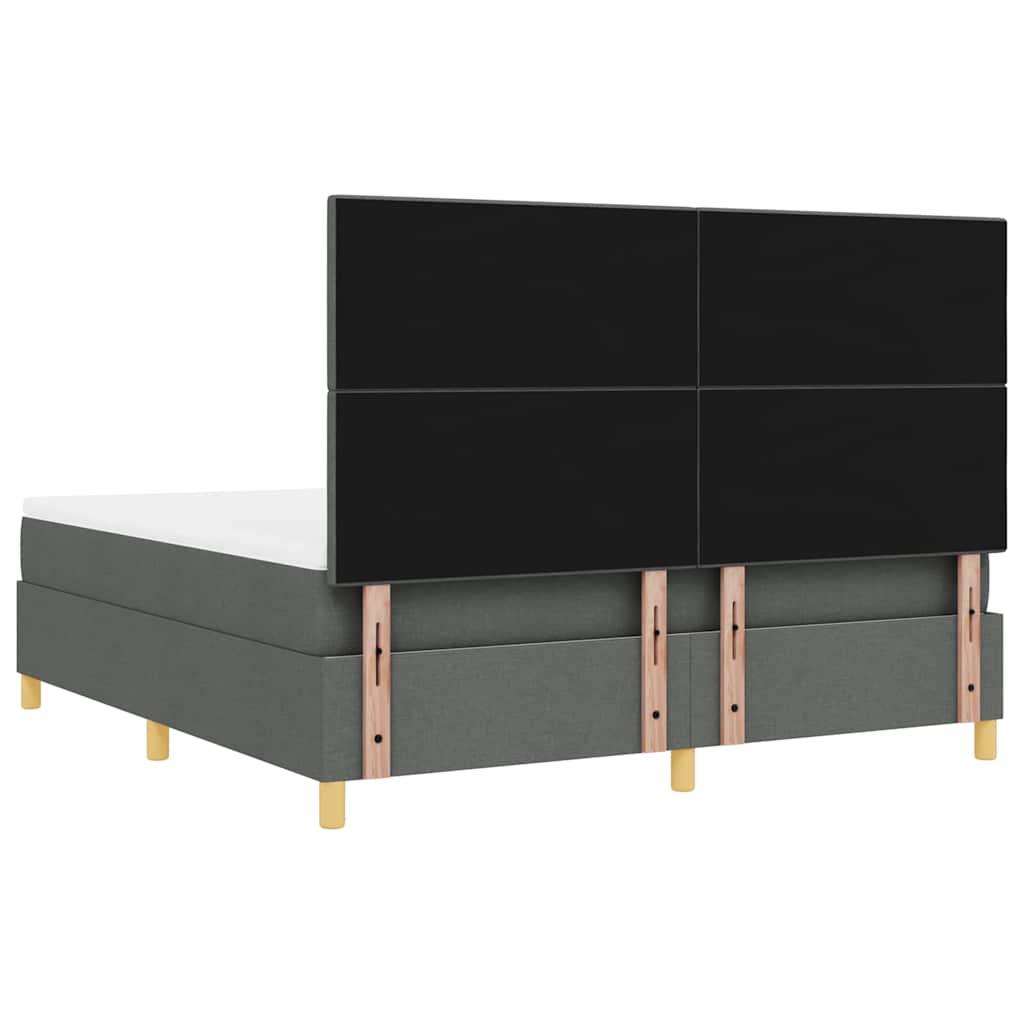 LED Box Spring Bed med hovedgærde Mørkegrå 180 x 200 cm Stof