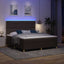 LED Box Spring Bed med hovedgærde Mørk Brun 180 x 200 cm Stof
