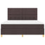 LED Box Spring Bed med hovedgærde Mørk Brun 180 x 200 cm Stof