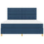 LED Box Spring Bed med hovedgærde Blå 180 x 200 cm Stof