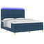 LED Box Spring Bed med hovedgærde Blå 180 x 200 cm Stof