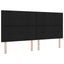LED Box Spring Bed med hovedgærde Sort 200 x 200 cm Stof