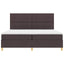 LED Box Spring Bed med hovedgærde Mørk Brun 200 x 200 cm Stof