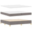 LED Box Spring Bed med hovedgærde Gråbrun 200 x 200 cm Stof