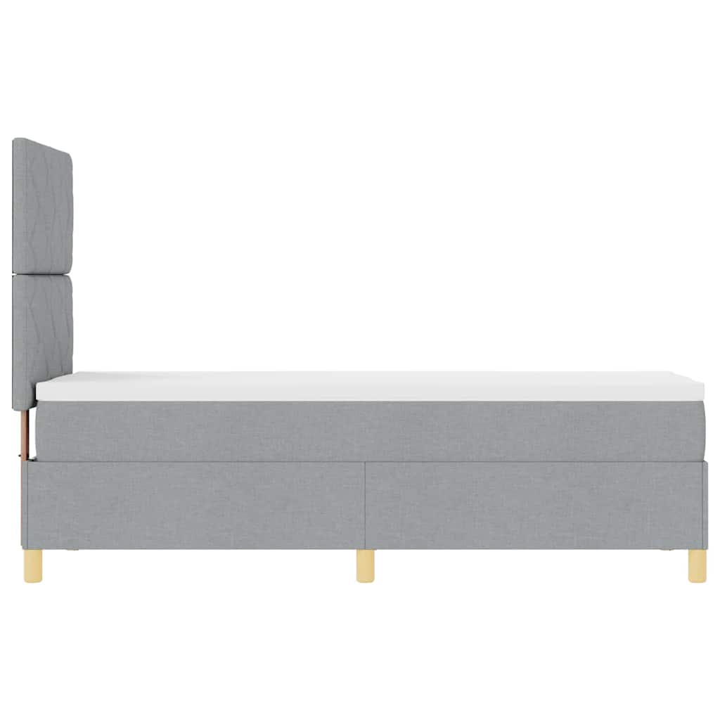 LED Box Spring Bed med hovedgærde Lysegrå 80 x 200 cm Stof
