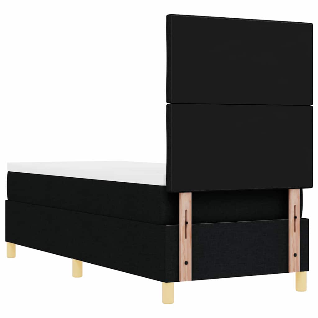 LED Box Spring Bed med hovedgærde Sort 80 x 200 cm Stof