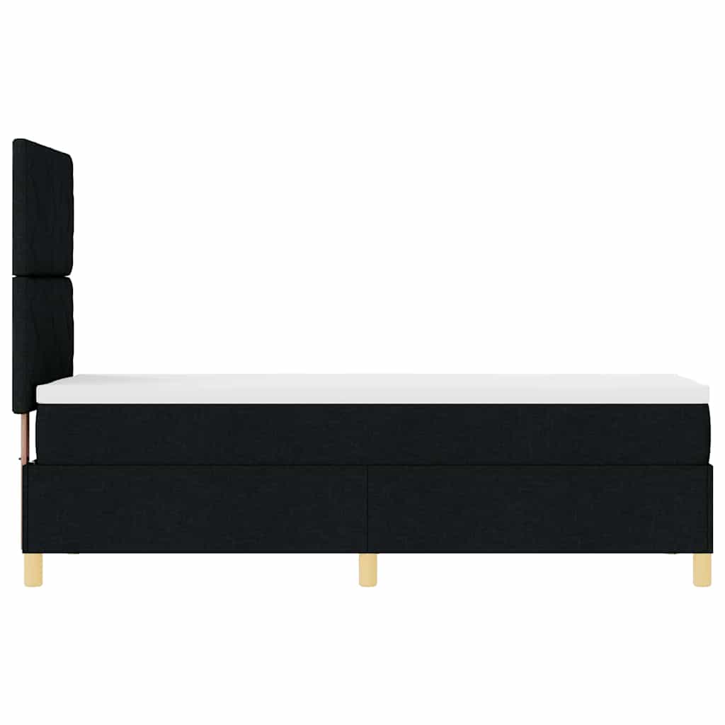 LED Box Spring Bed med hovedgærde Sort 80 x 200 cm Stof