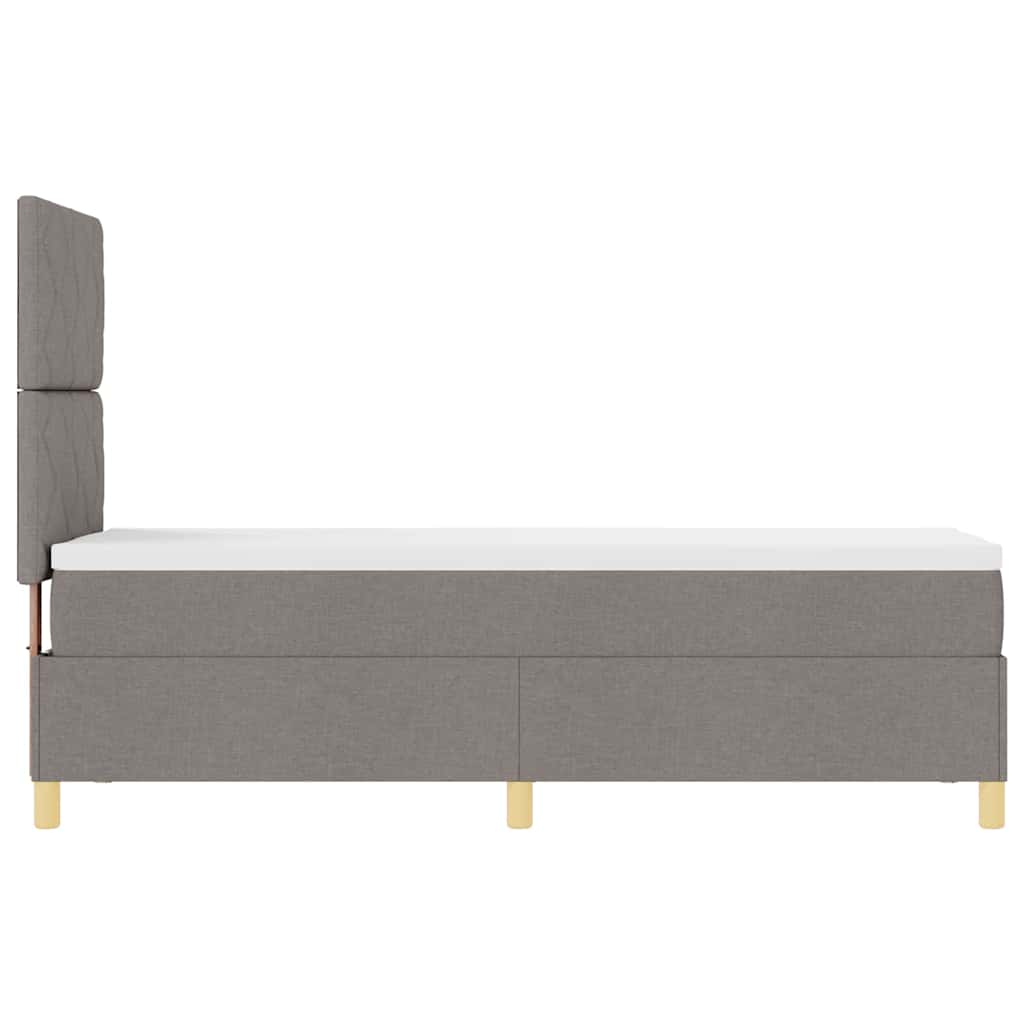 LED Box Spring Bed med hovedgærde Gråbrun 80 x 200 cm Stof