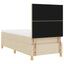 LED Box Spring Bed med hovedgærde Creme 90 x 200 cm Stof