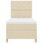 LED Box Spring Bed med hovedgærde Creme 90 x 200 cm Stof