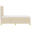 LED Box Spring Bed med hovedgærde Creme 90 x 200 cm Stof