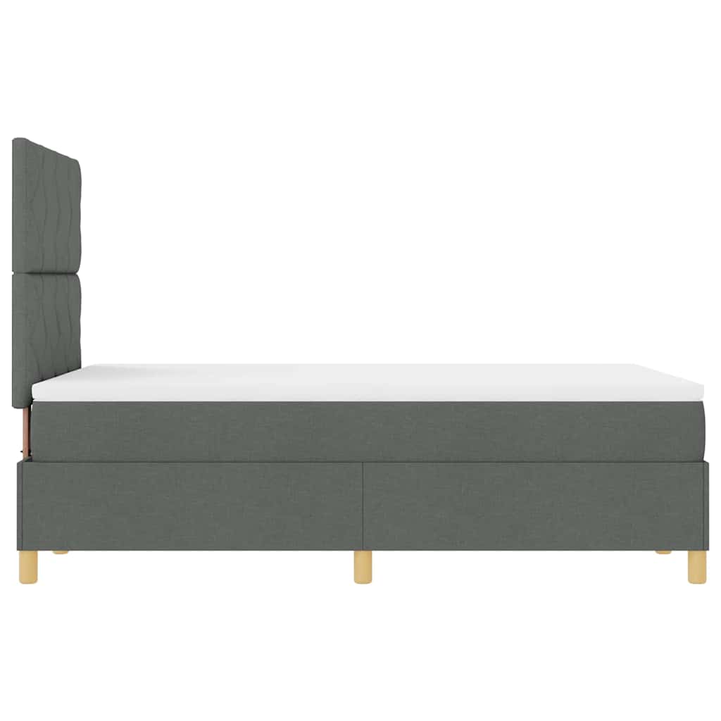 LED Box Spring Bed med hovedgærde Mørkegrå 120 x 200 cm Stof