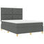 LED Box Spring Bed med hovedgærde Mørkegrå 140 x 190 cm Stof