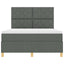 LED Box Spring Bed med hovedgærde Mørkegrå 140 x 190 cm Stof