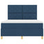 LED Box Spring Bed med hovedgærde Blå 140 x 190 cm Stof