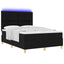 LED Box Spring Bed med hovedgærde Sort 140 x 200 cm Stof