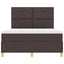 LED Box Spring Bed med hovedgærde Mørk Brun 140 x 200 cm Stof
