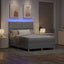 LED Box Spring Bed med hovedgærde Lysegrå 160 x 200 cm Stof