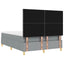 LED Box Spring Bed med hovedgærde Lysegrå 160 x 200 cm Stof