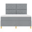 LED Box Spring Bed med hovedgærde Lysegrå 160 x 200 cm Stof