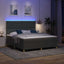 LED Box Spring Bed med hovedgærde Mørkegrå 180 x 200 cm Stof