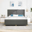 LED Box Spring Bed med hovedgærde Mørkegrå 180 x 200 cm Stof