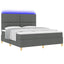 LED Box Spring Bed med hovedgærde Mørkegrå 180 x 200 cm Stof