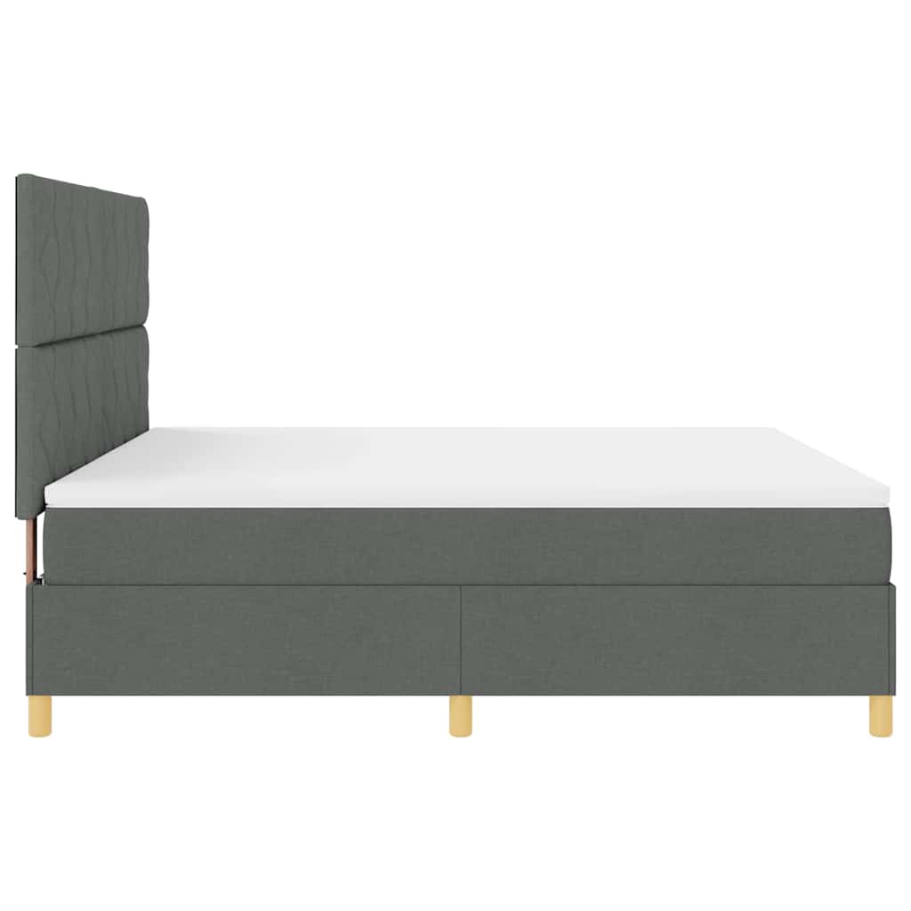 LED Box Spring Bed med hovedgærde Mørkegrå 180 x 200 cm Stof
