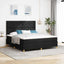 LED Box Spring Bed med hovedgærde Sort 180 x 200 cm Stof
