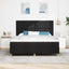 LED Box Spring Bed med hovedgærde Sort 180 x 200 cm Stof