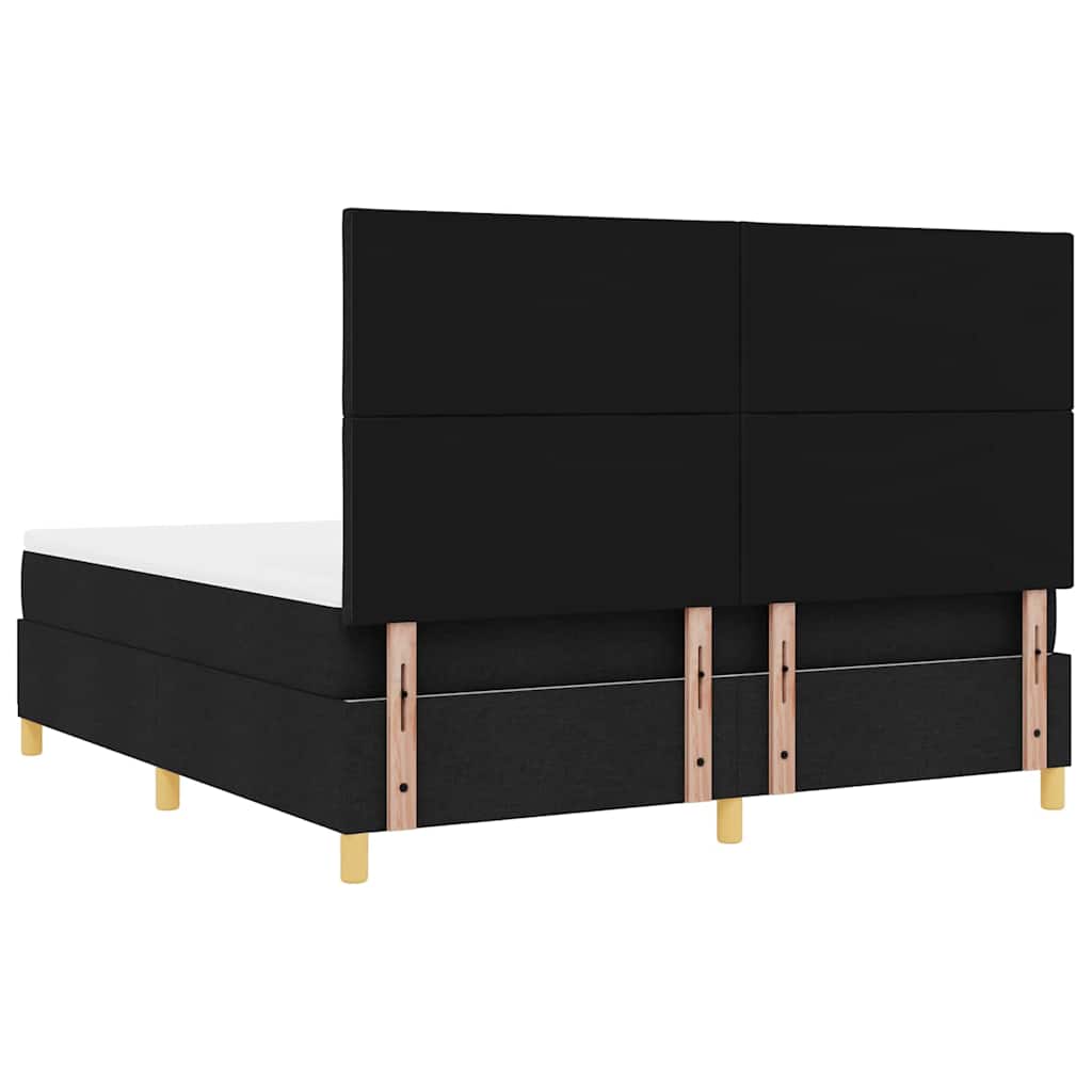 LED Box Spring Bed med hovedgærde Sort 180 x 200 cm Stof