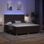 LED Box Spring Bed med hovedgærde Mørk Brun 180 x 200 cm Stof