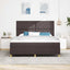 LED Box Spring Bed med hovedgærde Mørk Brun 180 x 200 cm Stof