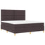 LED Box Spring Bed med hovedgærde Mørk Brun 180 x 200 cm Stof