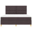 LED Box Spring Bed med hovedgærde Mørk Brun 180 x 200 cm Stof