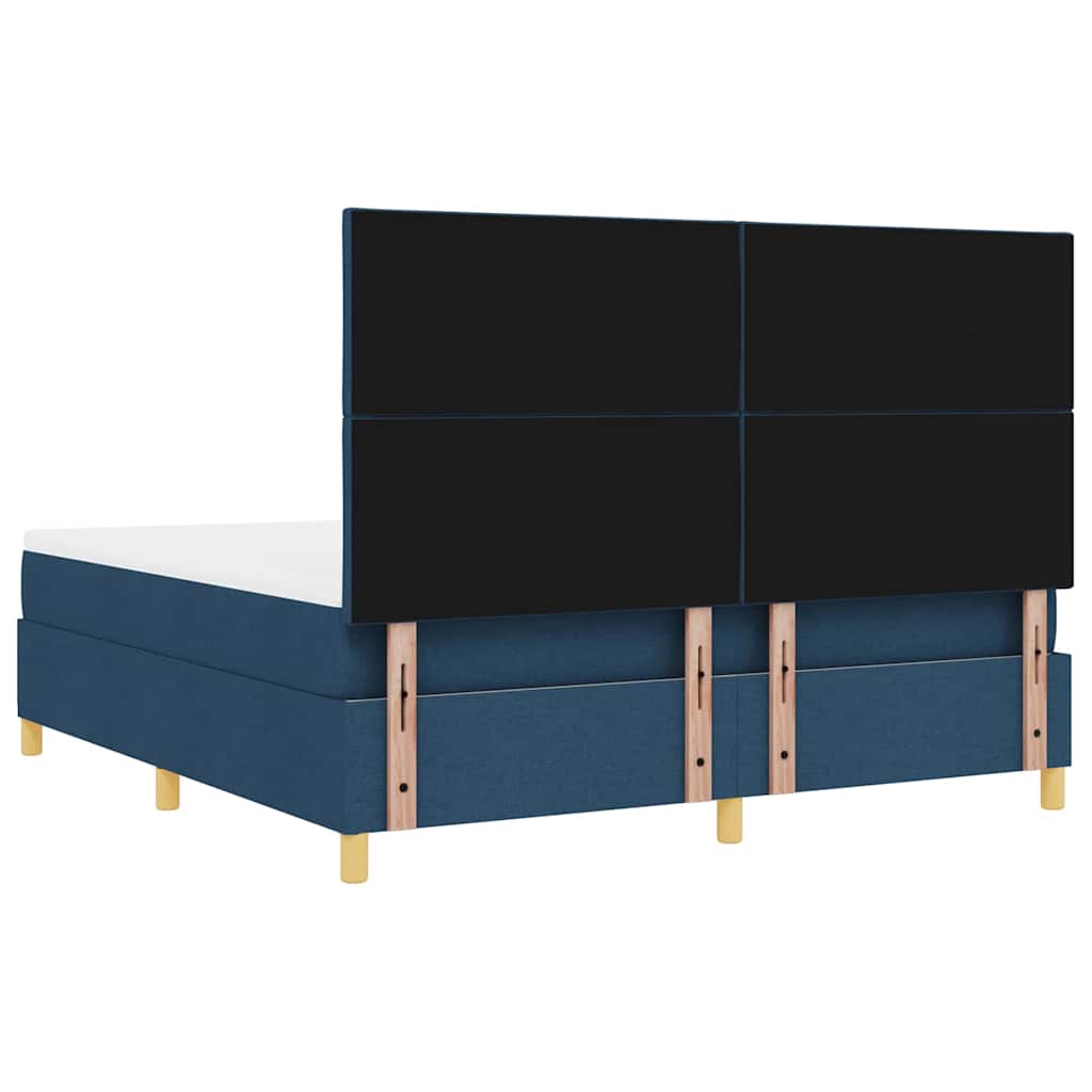 LED Box Spring Bed med hovedgærde Blå 180 x 200 cm Stof