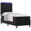 LED Box Spring Bed med madras Sort 80 x 200 cm Fløjl