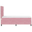 LED Box Spring Bed med madras Lyserød 90 x 190 cm Fløjl