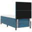 LED Box Spring Bed med madras Mørk blå 100 x 200 cm Fløjl