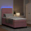 LED Box Spring Bed med madras Lyserød 100 x 200 cm Fløjl