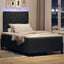 LED Box Spring Bed med madras Sort 120 x 190 cm Fløjl