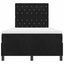 LED Box Spring Bed med madras Sort 120 x 190 cm Fløjl