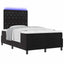LED Box Spring Bed med madras Sort 120 x 190 cm Fløjl
