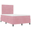 LED Box Spring Bed med madras Lyserød 120 x 200 cm Fløjl