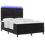 LED Box Spring Bed med madras Sort 140 x 190 cm Fløjl